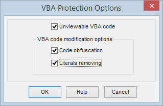 VBA protection options form